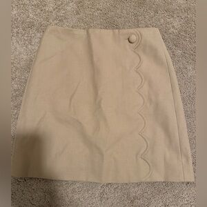 J Crew Elegant Tan Skirt with Button Detail J Crew size 0